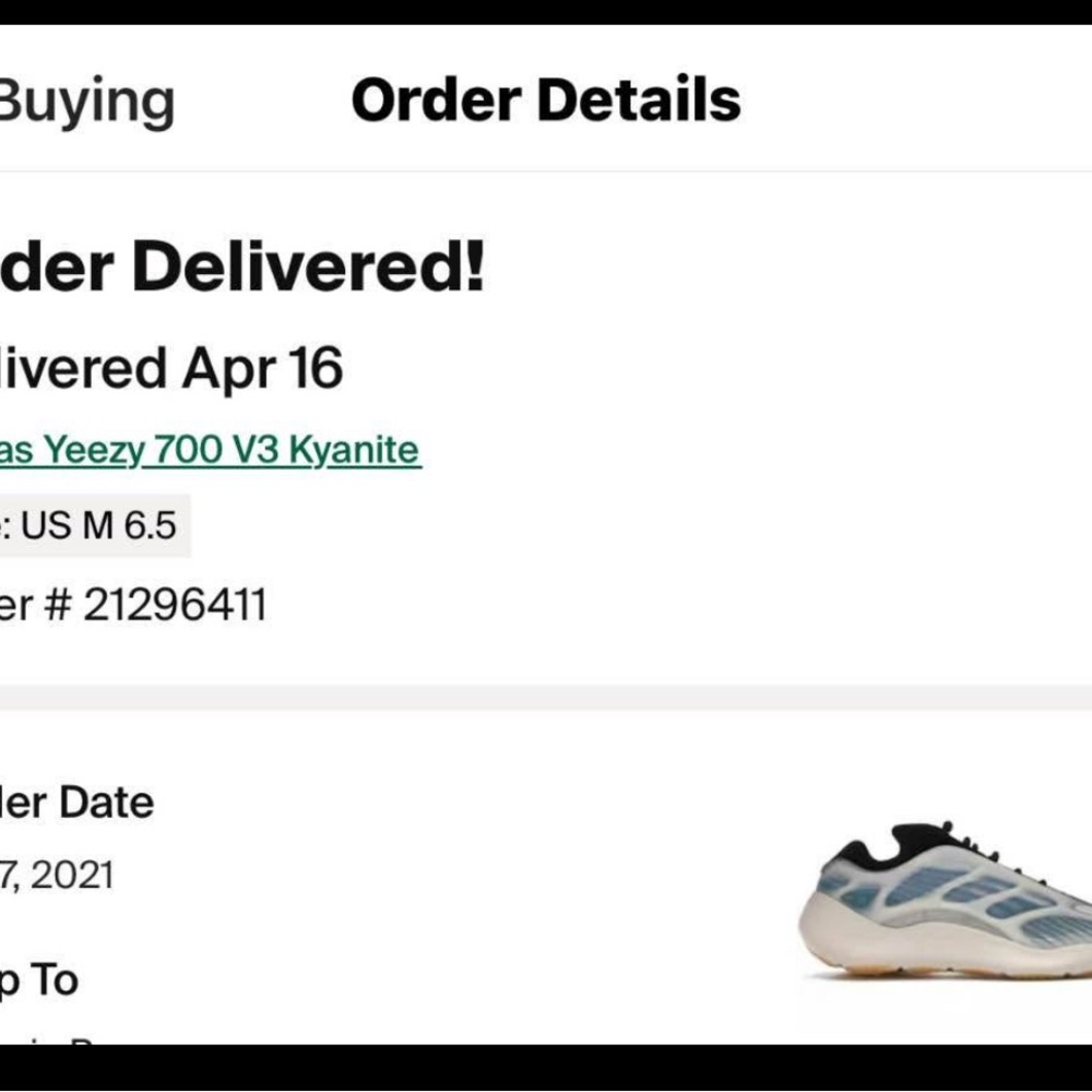 adidas Yeezy 700 V3 in Cream and Black The adidas Yeezy 700 V3 'Kyanite' - Picture 5 of 5